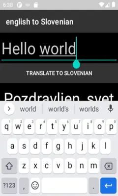 english to Slovenian translator android App screenshot 2